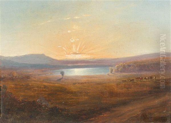 Schottische Landschaft Bei Sonnenuntergang - view 1