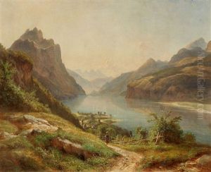 View Of A Mountain Lake (possibly Lago Maggiore)