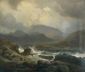 Schottische Kuste Bei Sturm