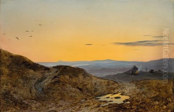 Schottische Landschaft Im Abendleuchten - view 1