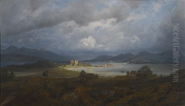 Scottish Landscape With A Castle And Loch - view 1