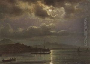 Schiffe Im Hafen Von Vigo In Galizien. Nachtstimmung
