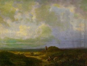 Hirtenfamilie Mit Schafen by Carl Robert Kummer