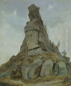 Felsen Am Lilienstein In Der Sachsischen Schweiz by Carl Robert Kummer