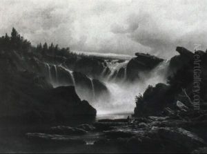 La Chaudiere Near Quebec-east Canada by Julius Herman Kummer