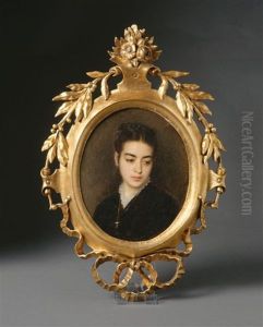 Ovales Portrait Einer Unbekannten Jungen Dame