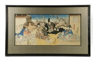 Interior With Tea Ceremony For Samurai And His Family