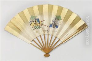 Fuwa Banzaemon And Nagoya Sanza From The Kabuki Play Sayaate