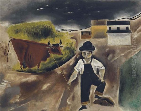 Boy With Cow - view 1