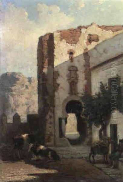 Mittagsrast Vor Einer Spanischen Stadt - view 1
