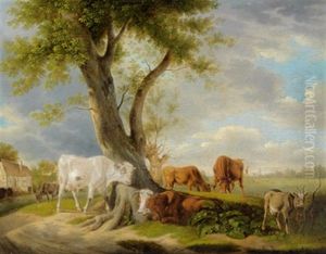 Weidevieh Unter Einem Baum by Karl Kuntz