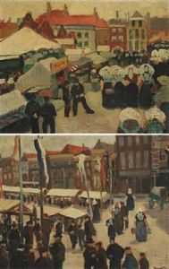 Dutch Cityscapes (2 Works) by Caesar Kunwald