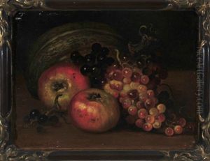 Stilleben Mit Apfeln, Trauben Und Melone by Ludwig Adam Kunz