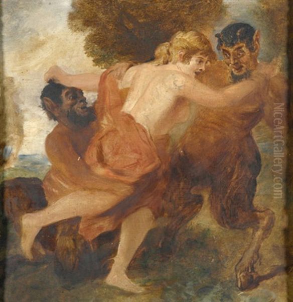 Zwei Faune Mit Einer Nymphe - view 1