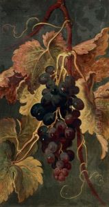 Stilleben Mit Weinrebe by Ludwig Adam Kunz