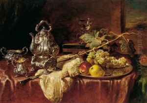 Stilleben Mit Fruchten Und Teeservice by Ludwig Adam Kunz