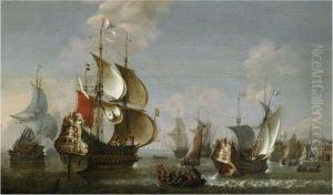 The Dutch Flagship The 'seven Provinces' And Other Shipping Beforethe Town Of Vlissingen