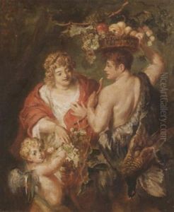Bacchus Und Ceres Mit Amor by Ludwig Adam Kunz