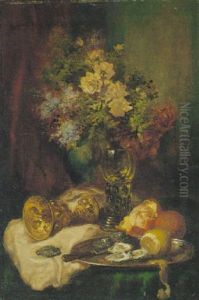 Stillleben Mit Austern Und Zitronen by Ludwig Adam Kunz