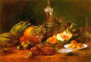Stilleben Mit Melonen Und Pfirsichen