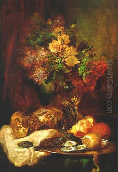 Stilleben Mit Blumen Und Austern - view 1