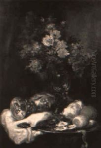 Blumen Und Fruchtestilleben by Ludwig Adam Kunz