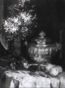 Stilleben Mit Herbstblumen by Ludwig Adam Kunz