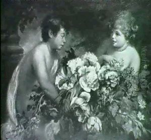 Putti Mit Einem Korb Voll Bluten Putti Mit Einem Korb Voll Bluten