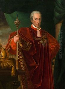 Emperor Francis Ii. (i.) Of Austria Wearing The Ceremonial Robes Of The Order Of The Golden Fleece by Leopold Kupelwieser