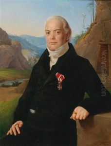 Portrait Of Johann Nepomuk Stephan Von Sacher With The Order Of Leopold by Leopold Kupelwieser
