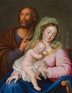 Hl. Familie Mit Schlafendem Jesuskind by Leopold Kupelwieser