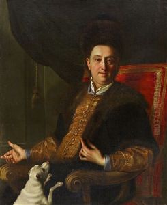 Portrait Of A Man With His Dog by Johann (Jan) Kupetzki