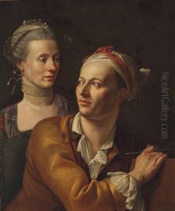 Portrait Of An Artist And His Wife by Johann (Jan) Kupetzki