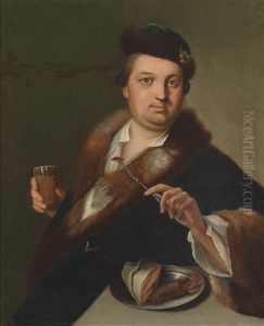 Ein Mann Beim Verzehren Einer Mahlzeit