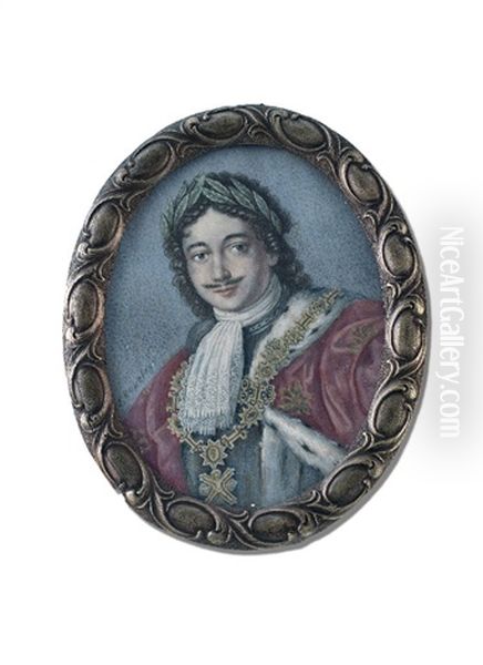 Portrait Zar Peter Der Grose Mit Lorbeerkranz Im Staatsornat - view 1