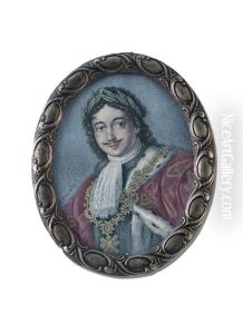 Portrait Zar Peter Der Grose Mit Lorbeerkranz Im Staatsornat
