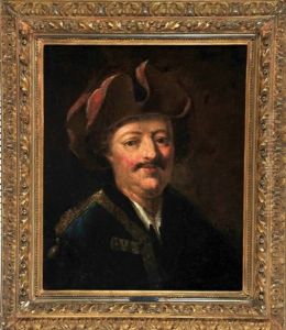 Portrait Eines Orientalischen Mannes Mit Turban
