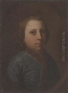 Portrait Of A Boy In A Green Coat With Fur Trim