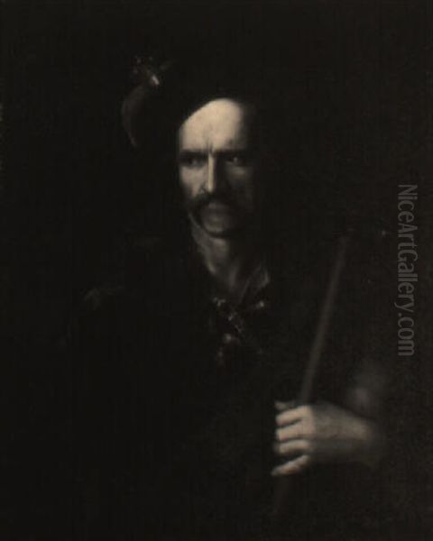 Portrait Of A Hussar, Half-length, Wearing A Fur-lined Cloak And Cap - view 1