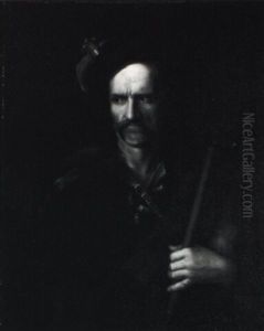 Portrait Of A Hussar Wearing A Fur-lined Cloak And Cap Portrait Of A Hussar Wearing A Fur-lined Cloak And Cap