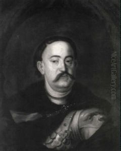 Portrait Of A Warrior, Head And Shoulders, In A Breast      Plate And Cloak