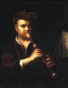 Portrait Of A Man Playing A Recorder Portrait Of A Man Playing A Recorder