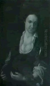 Bildnis Einer Jungen Frau, Ein Fass Mit Goldmunzen Und Perlen Ausleerend by Johann (Jan) Kupetzki