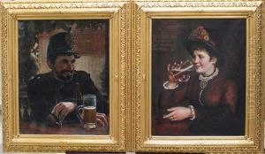 At The Vienna Beer And Concert House Eisvogel by Johann Michael Kupfer