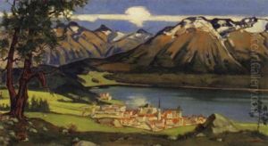 Dorf Am Bergsee by Walter Kupfer