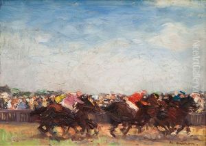 Horserace Berlin Hoppegarten by Herbert Kuron