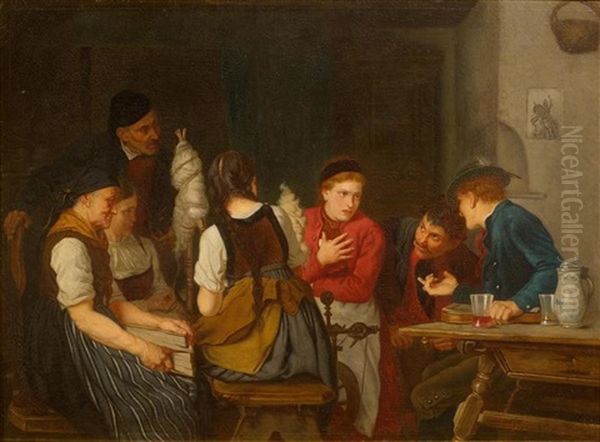 Seven People In Rustic Room - view 1