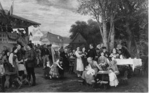 Landliches Fest In Schwaben by Eduard Kurzbauer