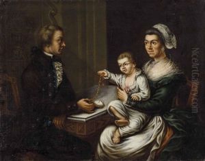 Familienbild Professor Liebherr Mit Tochter