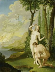 Gottvater Mit Adam Und Eva by Marianna Kuerzinger